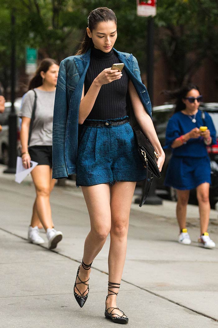 Tailored shorts street style